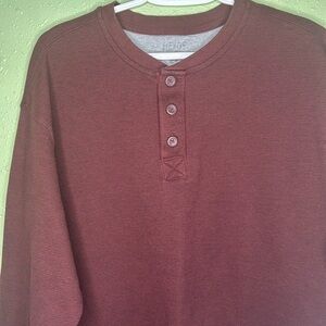 Red Head long sleeve Henley Thermal Men’s size L Burgundy Color